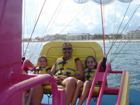 Rob and kids parasailing